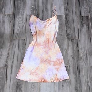 Miss Lola Pastel Purple Pink Mini Dress